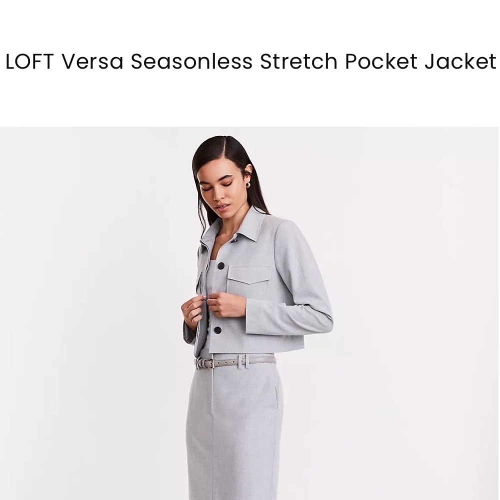 LOFT Versa Stretch Pocket Waist length Jacket Tailored Blazer NWT Small